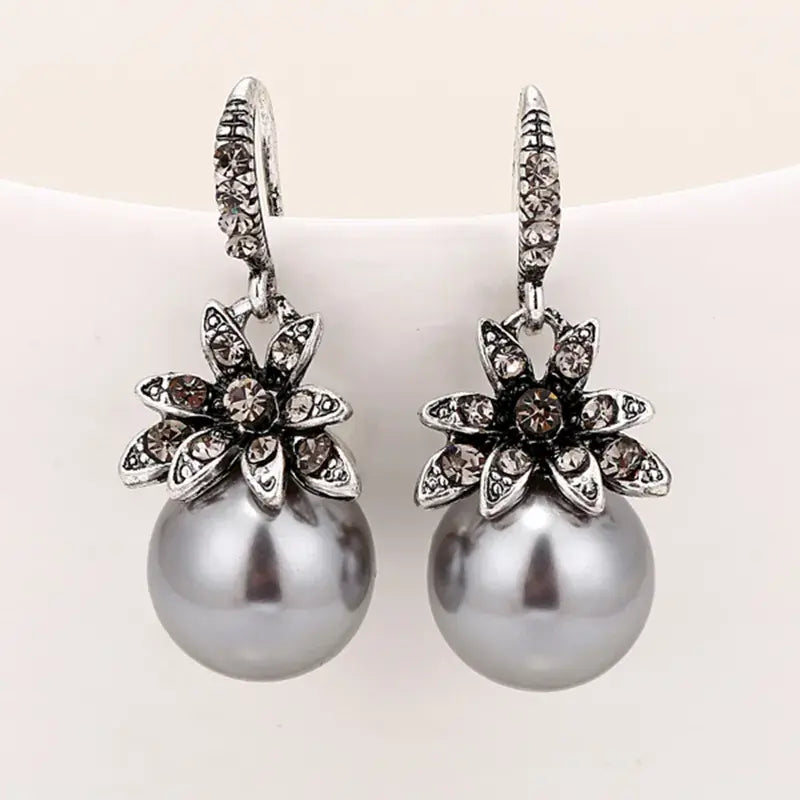 Vintage Silver Bead Earrings