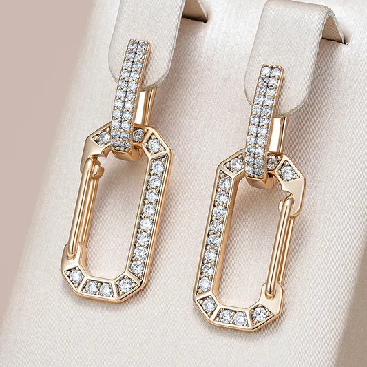 Elegant, shiny earrings with golden recesses Unique Joyas