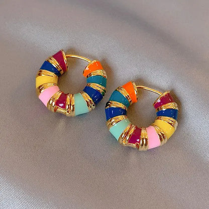 Elegant earrings with multicolored enamel Unique Joyas