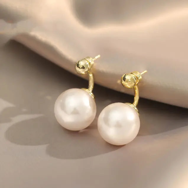 Golden Pearl Earrings Unique Joyas