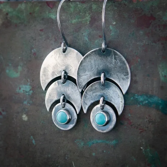 Vintage turquoise earrings in silver Unique Joyas