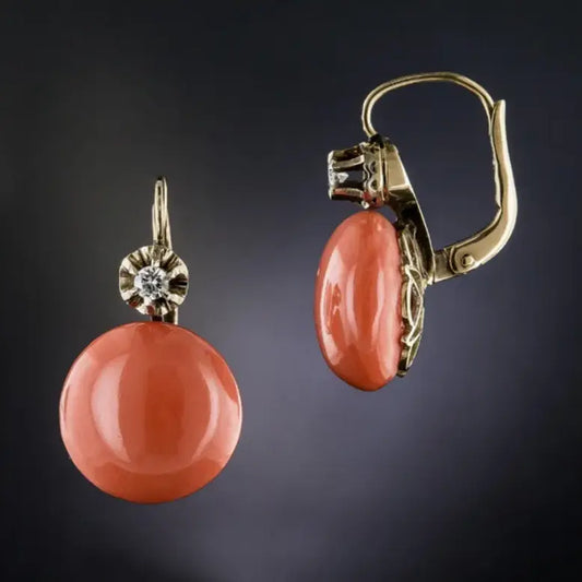 Red Vintage Earrings with Zirconia Unique Joyas