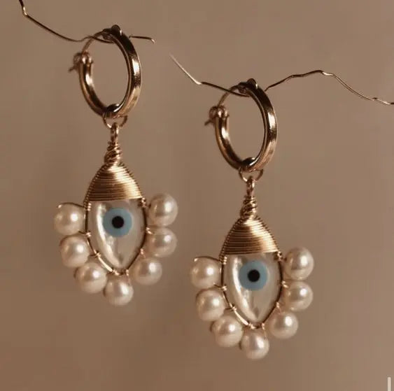 Vintage Nazar Bead Earrings