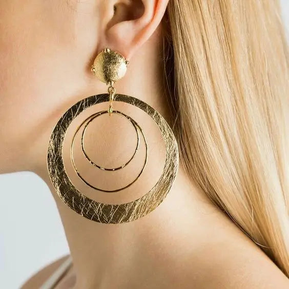 Boho Golden Circle Earrings Unique Joyas