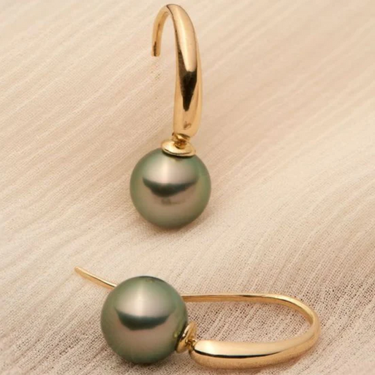 Elegant Olive Pearl Earrings