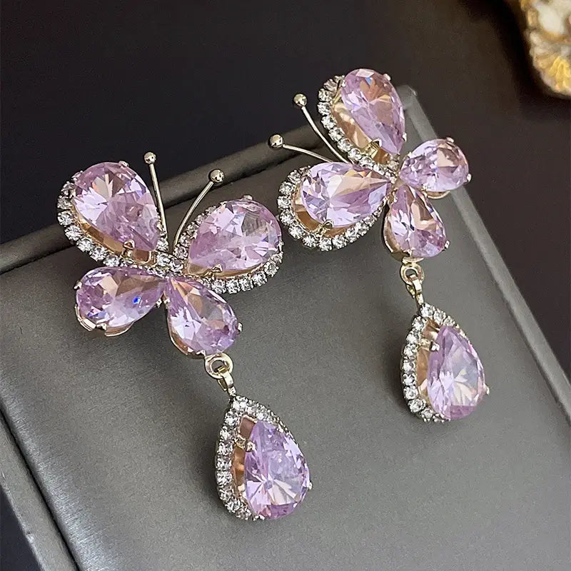 Elegant pink daisy earrings Unique Joyas