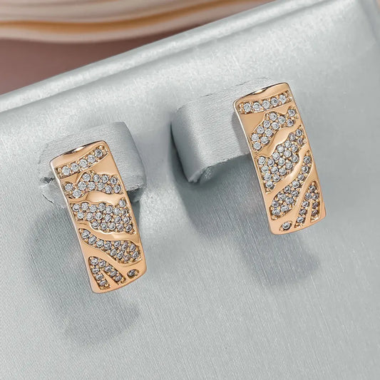 Elegant, bright, rectangular earrings Unique Joyas