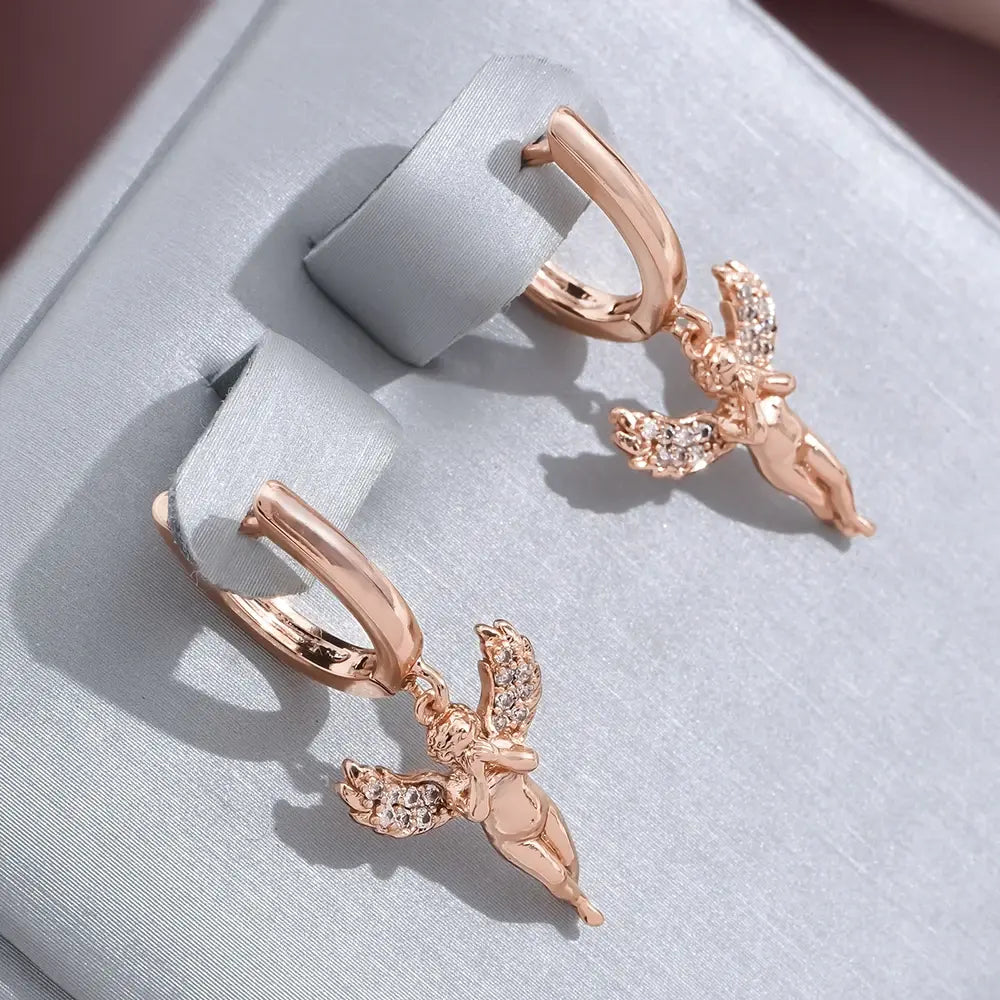 Elegant bright angel earrings Unique Joyas