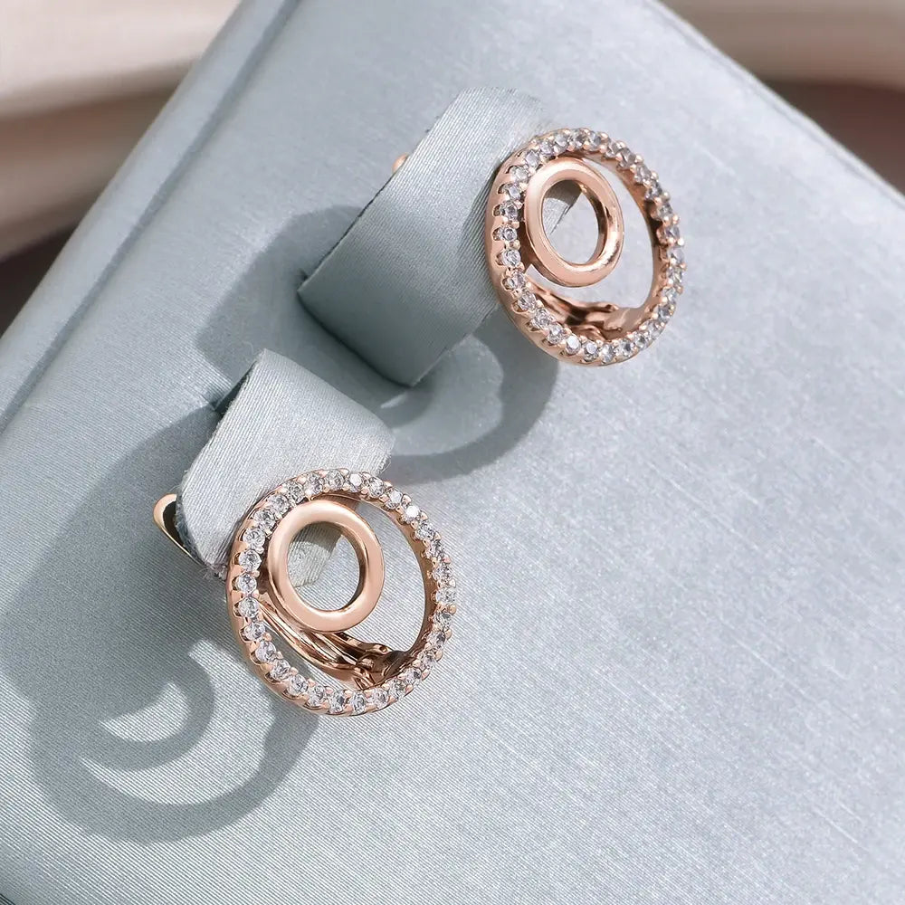 Elegant hollow spiral earrings made of gold Unique Joyas