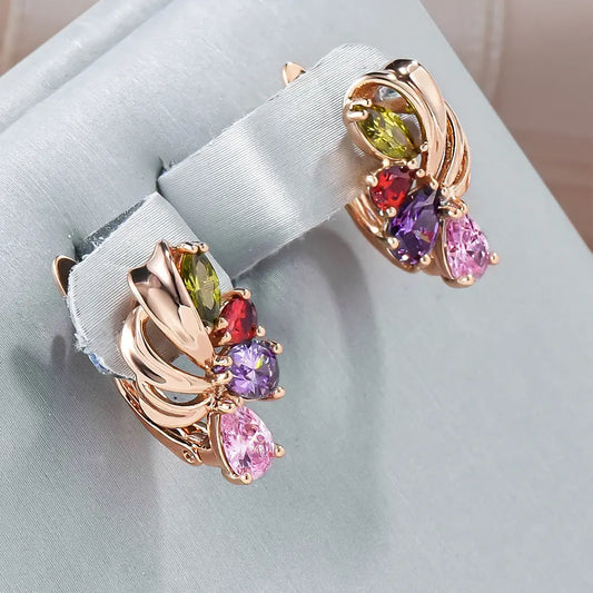 Elegant colorful crystal earrings Unique Joyas