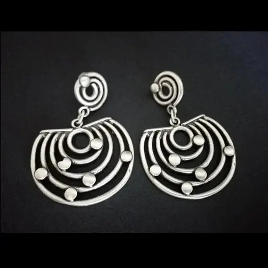 Vintage Silver-Plated Pearl Spiral Earrings