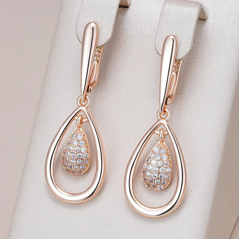 Elegant, shiny, hollow drop earrings Unique Joyas