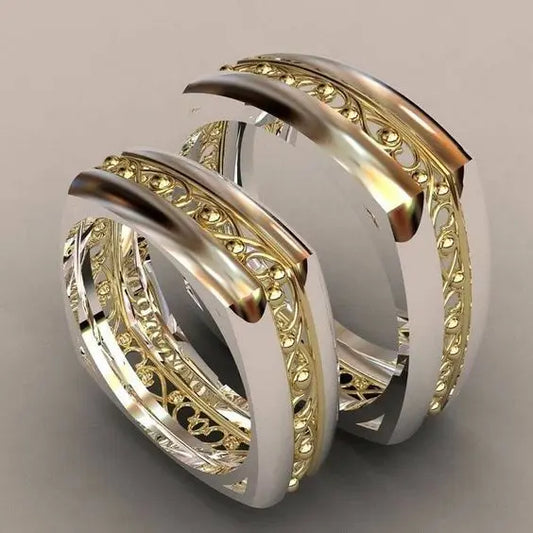 Vintage gold-plated silver ring set