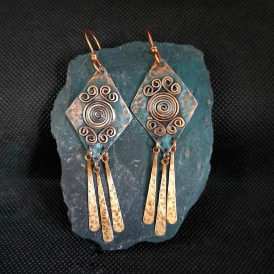 Bronzed Dangling Vintage Earrings