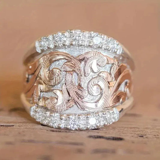 Vintage Silver & Rose Ring