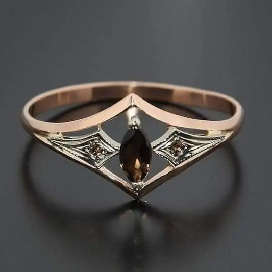 Hollow Ring in Vintage Rose Gold Unique Joyas