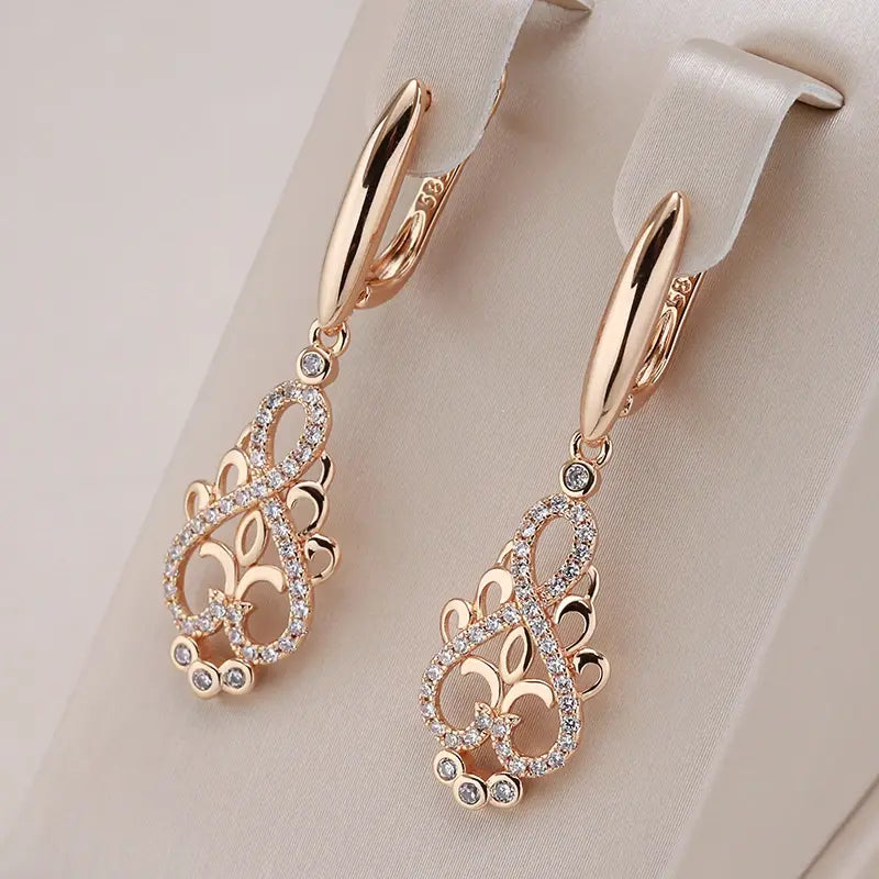 Elegant fairy earrings with zirconia in gold Unique Joyas